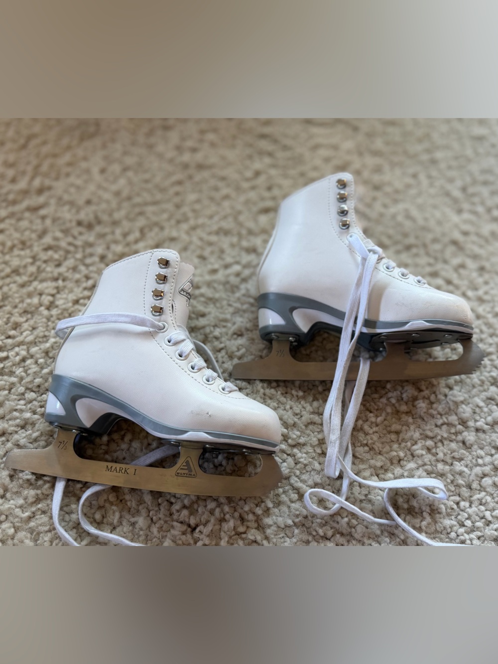 Jackson Ultima White Figure Ice Skates Mark I Size 12J